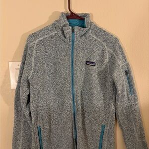 Patagonia Blue and Gray Zip-Up Fleece